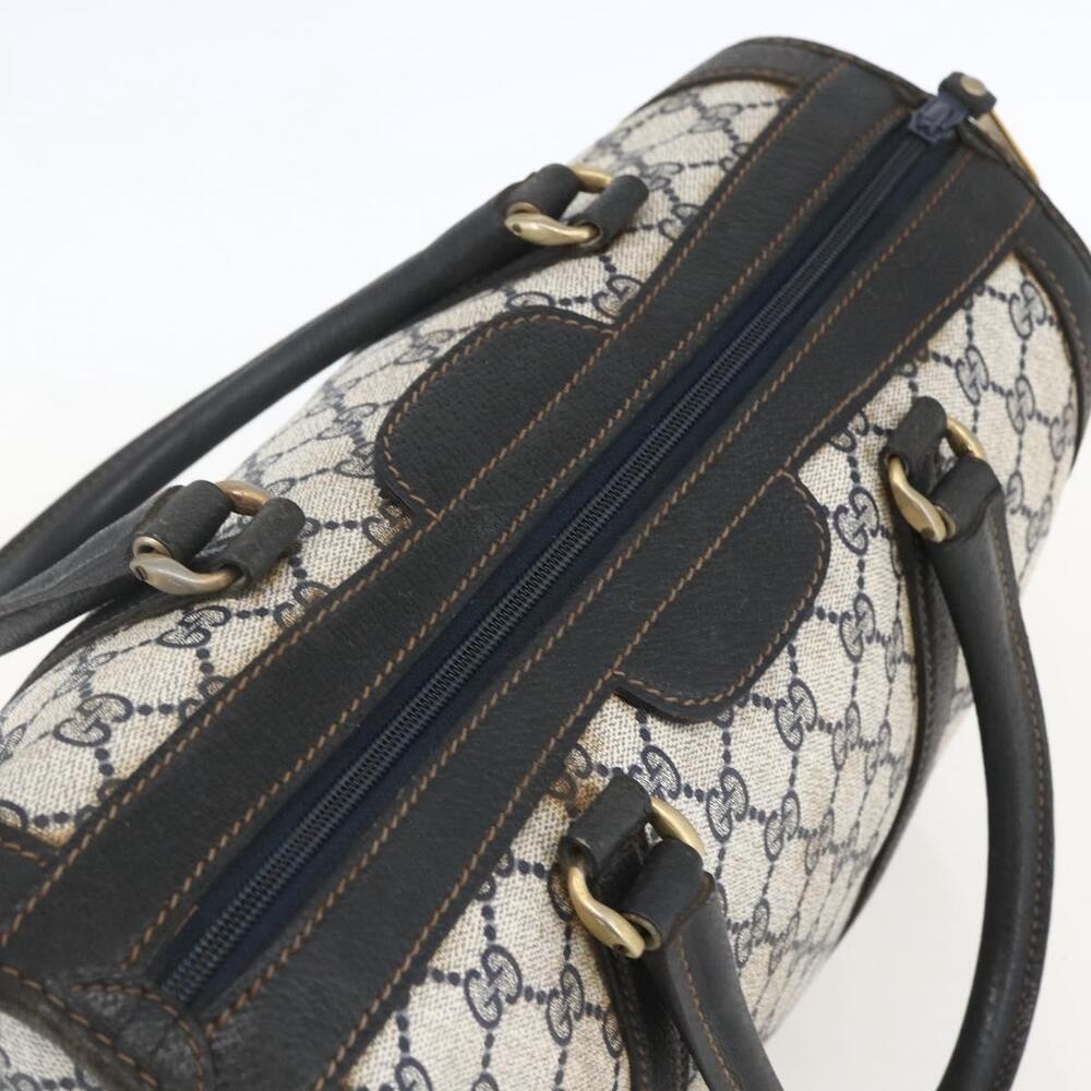 GUCCI GG Supreme Hand Bag PVC Navy Gold Auth ka1142 - Picture 6 of 16